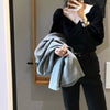 OCEANLOVE Velvet Sexy V Neck Women Blouses Solid Pleated Lantern Sleeve Blusas Mujer Short Office Lady 2023 Spring Shirts 13704