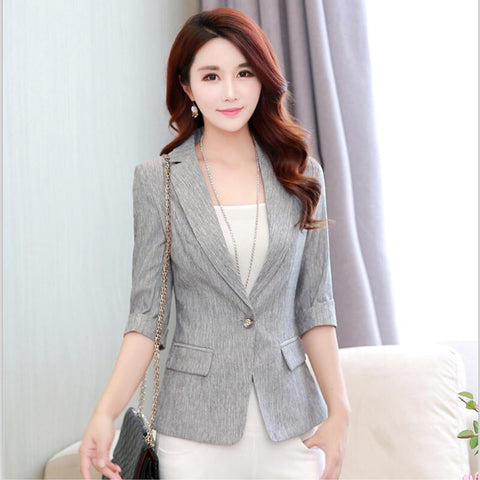 Spring Three Quarter Blazers Female 2022 Summer Suit Women Blazer Single Button Short Slim Ladies Suits Outerwear Coat