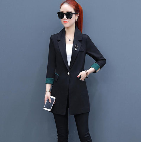 Suit Women Blazers New 2022 Fashion Blazer Women Clothing Spring And Autumn Female Outerwear Long Slim Women's Suits Black