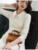 OFF Korean Chic Elegant Midi Dresses Traf Solid Long Sleeve Slim Peter Pan Collar Knitting Women Sweaters Dress Femme ZA