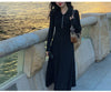 OFF Korean Chic Elegant Midi Dresses Traf Solid Long Sleeve Slim Peter Pan Collar Knitting Women Sweaters Dress Femme ZA
