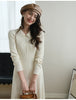 OFF Korean Chic Elegant Midi Dresses Traf Solid Long Sleeve Slim Peter Pan Collar Knitting Women Sweaters Dress Femme ZA