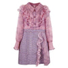 OFF Traf Autumn Elegant Mini Dress Women's Clothes Lace Ruffles Patchwork Plaid Short Dresses Party Festival Lady Robe Vestidos
