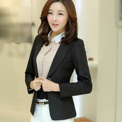 Spring Autumn Women Blazers and Jackets 2022 New Fashion Single Button Office Blazer Femenino Branco Black Blazer Femme