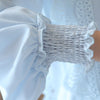 OL Elegant Chiffon Shirts Women 2023 Spring Blouses Female Lantern Sleeve Patchwork Lace Shirt Loose Blouse Office Lady Tops