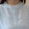 OL Elegant Chiffon Shirts Women 2023 Spring Blouses Female Lantern Sleeve Patchwork Lace Shirt Loose Blouse Office Lady Tops