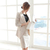 OL Work Striped Office Lady Dress Suits 2 Two Piece Sets Elegant Women Blazer Jacket + Sheath Dresses Femme Official