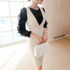 OL Work Striped Office Lady Dress Suits 2 Two Piece Sets Elegant Women Blazer Jacket + Sheath Dresses Femme Official