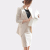 OL Work Striped Office Lady Dress Suits 2 Two Piece Sets Elegant Women Blazer Jacket + Sheath Dresses Femme Official