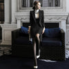 OL Work Striped Office Lady Dress Suits 2 Two Piece Sets Elegant Women Blazer Jacket + Sheath Dresses Femme Official