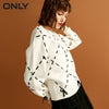 ONLY 2019 womens' winter new loose rope lace knit sweater Trendy diamond lattice Tie-up design|118324560