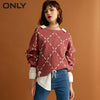 ONLY 2019 womens' winter new loose rope lace knit sweater Trendy diamond lattice Tie-up design|118324560
