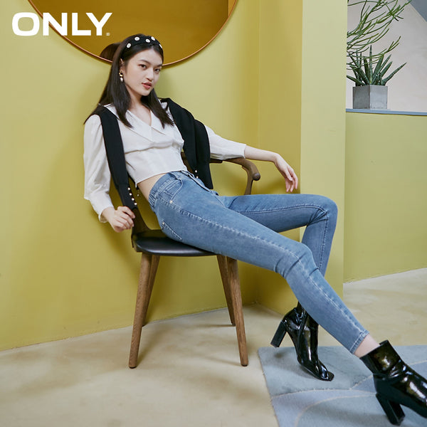 ONLY 2022 autumn black technology moisturizing antibacterial skinny high elastic skinny jeans women | 120349082