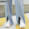 ONLY 2022 summer collagen high waist split wide leg flared jeans women  | 121232045