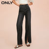 ONLY 2022 summer collagen high waist split wide leg flared jeans women  | 121232045