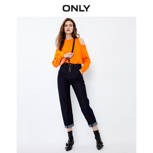 ONLY Women's  Loose Fit High-rise Crop Jeans | 120149528