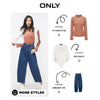 ONLY spring high waist slimming loose nine-point straight-leg cotton jeans women  | 120149682