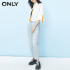 ONLY spring low-rise loose-fitting straight hole light-colored nine-point jeans women  | 120149626