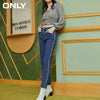 ONLY summer style raw edge high waist straight cropped jeans women | 120349083