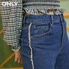 ONLY summer style raw edge high waist straight cropped jeans women | 120349083