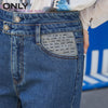 ONLY2022 autumn button letters high waist slim straight cropped jeans women | 120349089