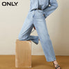 ONLY2022 summer loose straight leg slim and long high waist trendy jeans women | 120132530