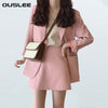 OUSLEE Spring Ladies Skirt Solid Suits Women Single-breasted Jacket & Pencil Skirt Suits Business 2 Pieces Sets Office Uniform