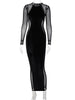 Odessa Sexy Bodycon Black Elegant Women Midi Dress 2023 Winter Spring Evening Party Long Sleeve Glitter Women's bandage Dresses