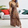 Off Shoulder Maxi Dress Women Sexy Deep V Leopard Dress Butterfly Wrap Sling Sleeveless Nightclub Party Long Dresses Sukienki