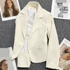 Off-white ultra-short suit jacket women's 2023 spring small trend suit  white blazer women jacket  Summer  Casual