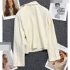 Off-white ultra-short suit jacket women's 2023 spring small trend suit  white blazer women jacket  Summer  Casual