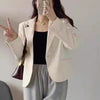 Off-white ultra-short suit jacket women's 2023 spring small trend suit  white blazer women jacket  Summer  Casual