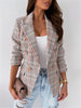 Office Women Plaid Print Jacket Slim Business Jacket Ladies Talever Autumn Blazer Jackets Office Work Suit
