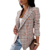 Office Women Plaid Print Jacket Slim Business Jacket Ladies Talever Autumn Blazer Jackets Office Work Suit