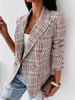 Office Women Plaid Print Jacket Slim Business Jacket Ladies Talever Autumn Blazer Jackets Office Work Suit