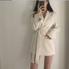 Office Ladies Blazer Dress Women Suits with Belt Outerwear Women's Jackets 2023 Long Sleeve Elegant White Black Jacket Female