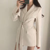 Office Ladies Blazer Dress Women Suits with Belt Outerwear Women's Jackets 2023 Long Sleeve Elegant White Black Jacket Female
