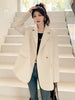Office Ladies Casual White Blazer Women Autumn Oversized Blazer Jacket Female Elegant Business Short Green Coat