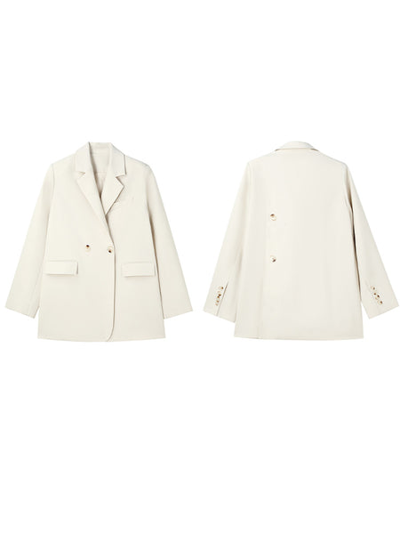 Office Ladies Casual White Blazer Women Autumn Oversized Blazer Jacket Female Elegant Business Short Green Coat