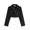 Office Ladies Casual White Blazer Women Spring Black Oversized Blazer Jacket Female Elegant Business Short Black Coat