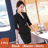 Office Ladies Clothes 2023 Spring Summer Women Skirt Suits Egelant Formal Work Wear Two Piece Sets Of Blazer Skirt Black Uniform