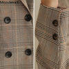 Office Ladies Notched Collar Plaid Women Blazer Double Breasted Autumn Jacket 2022 Casual Pockets Female Suits Coat