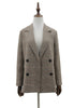 Office Ladies Notched Collar Plaid Women Blazer Double Breasted Autumn Jacket 2022 Casual Pockets Female Suits Coat