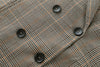 Office Ladies Notched Collar Plaid Women Blazer Double Breasted Autumn Jacket 2022 Casual Pockets Female Suits Coat Woman Jacket