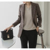 Office Ladies Notched Collar Plaid Women Blazer Two Button Simple Autumn Jacket 2022 Casual Pockets Female Small Suits Coat