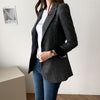 Office Ladies Notched Collar Plaid Women Blazer Two Button Simple Autumn Jacket 2022 Casual Pockets Female Small Suits Coat