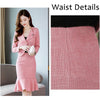 Office Ladies Slim Crop Blazer Outfits Business Two Piece Sets Short Coats and High Waist Mermaid Skirt Elegant 2023 Suits