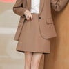 Office Ladies Women Solid Color Spring Autumn 2 Piece Set Blazer Skirt Single Button Jacket Midi Skirt Suits Outerwear Coat