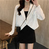 Office Lady Autumn Blazer Jacket Korean Women Casual Long Sleeve Short Jacket Female Lightweight Loose Outwear Cardigan Coat