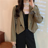 Office Lady Autumn Blazer Jacket Korean Women Casual Long Sleeve Short Jacket Female Lightweight Loose Outwear Cardigan Coat